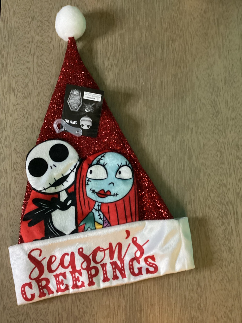 Nightmare Before Christmas Season’s Creepings Santa Hat NWT